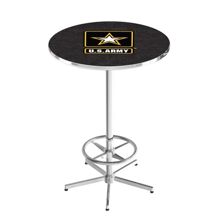 Holland Bar Stool Co 42" Chrome U.S. Army Pub Table L216C4228Army